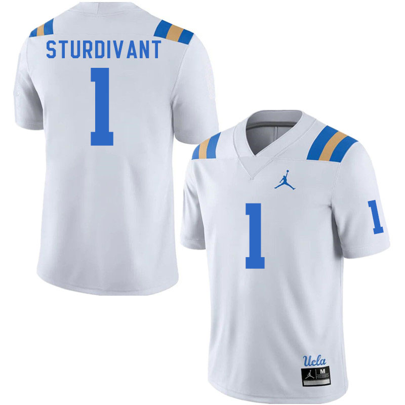 Men #1 J.Michael Sturdivant UCLA Bruins College Football Jerseys Stitched Sale-White